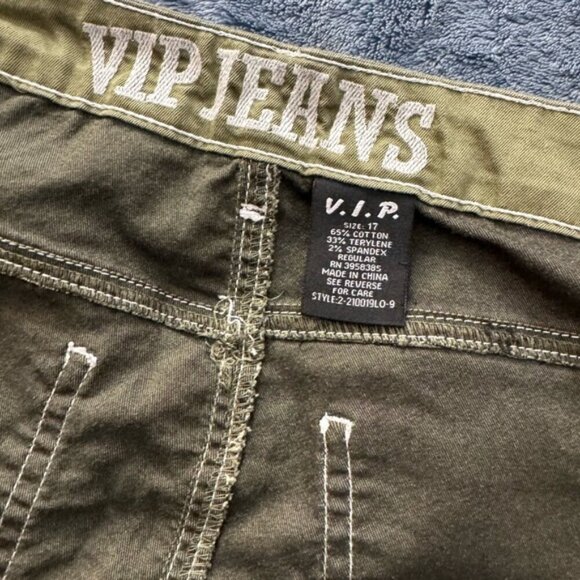 VIP JEANS green Cargo Jeans Juniors 17 plus size - Picture 8 of 8